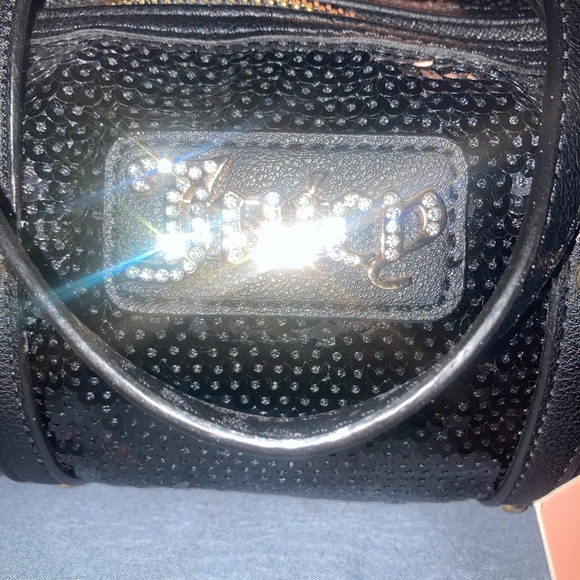 Juicy Couture Black Sequin Barrel Bag with Gold Accents - Picture 5 of 8